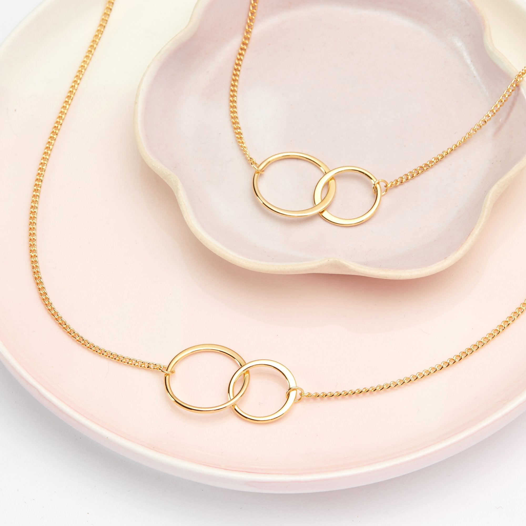 Gold Double Circle Necklace | Sisters Necklace | Eternity Necklace –  KookyTwo