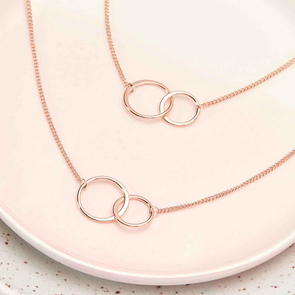 Godmother-Goddaughter Double Circles Necklace Set