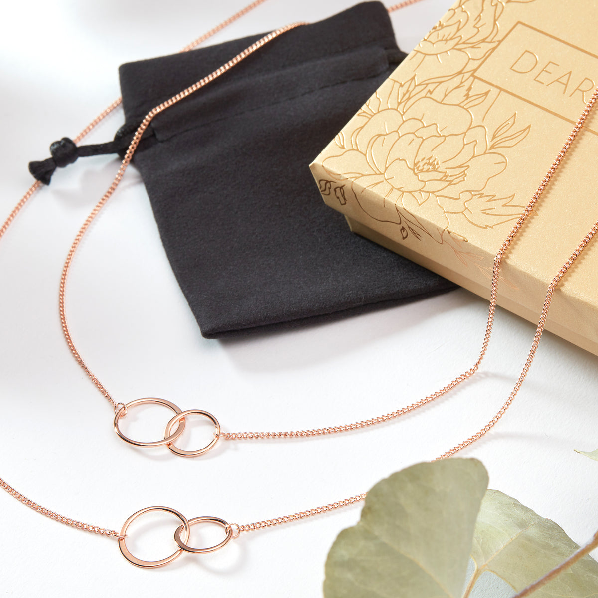 Sisters Double Circles Necklace Set