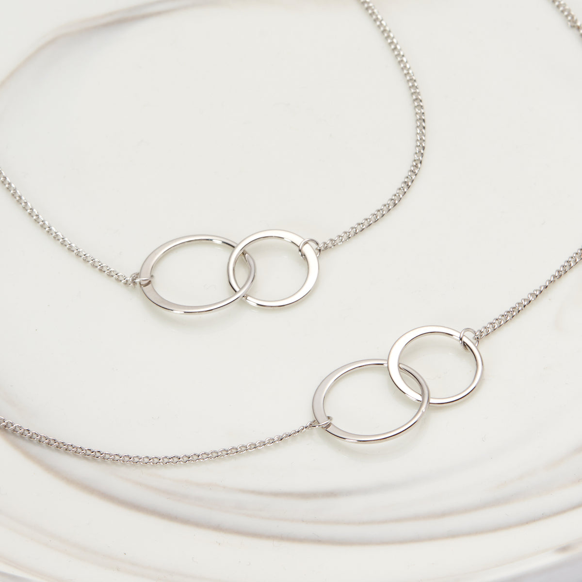 Sisters Double Circles Necklace Set