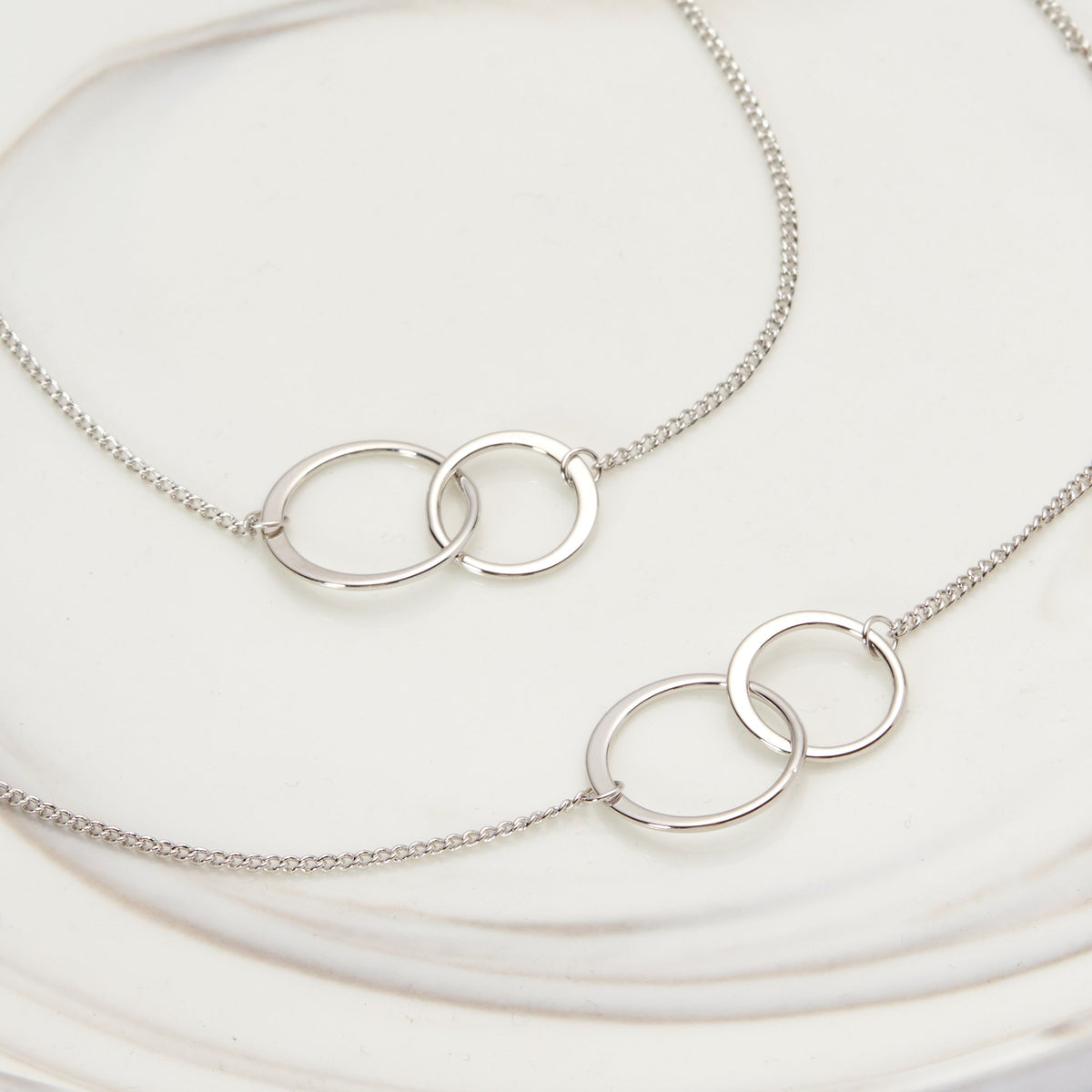 Besties Christmas Double Circles Necklace Set