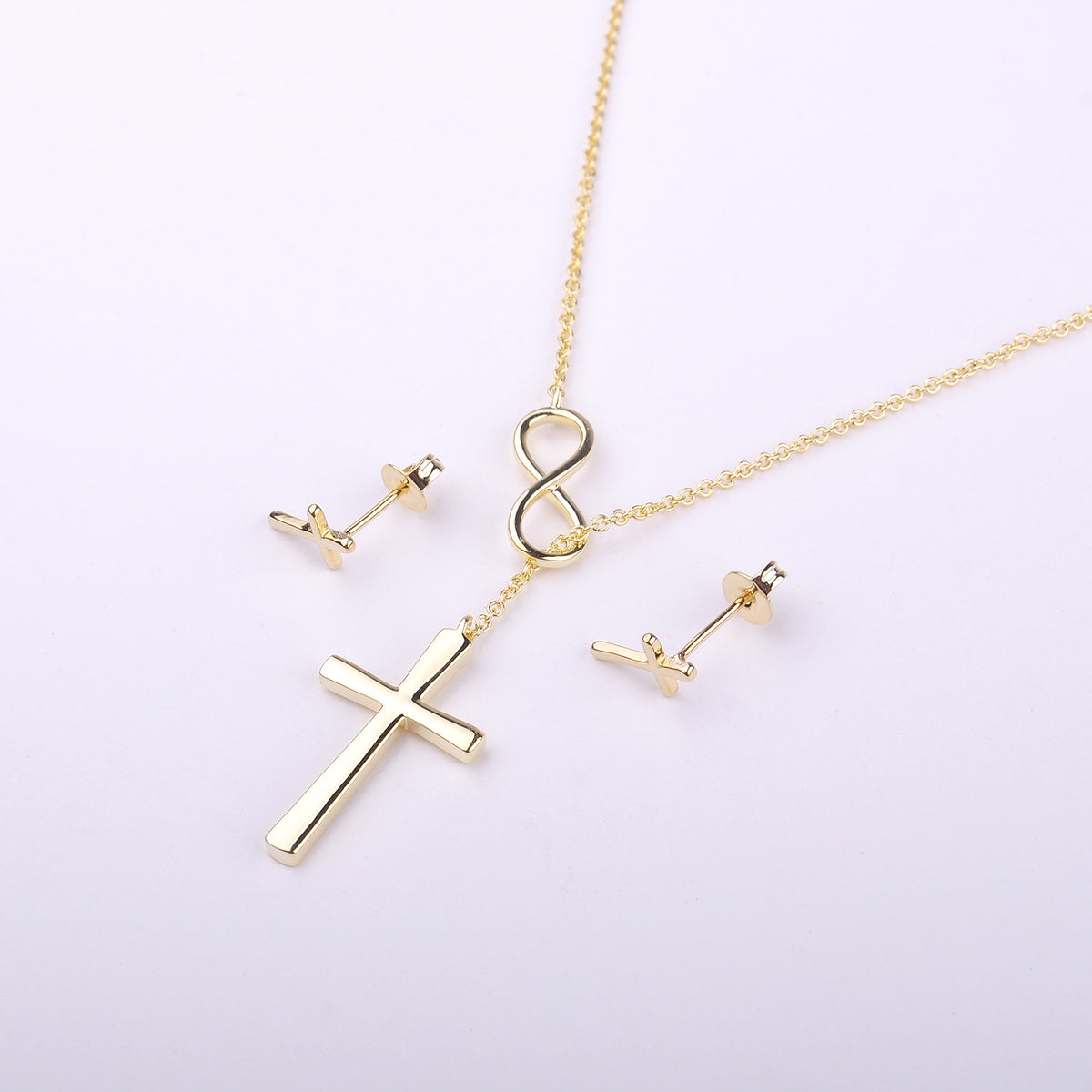 Valentine&#39;s Day Cross Earring and Necklace  Jewelry Set