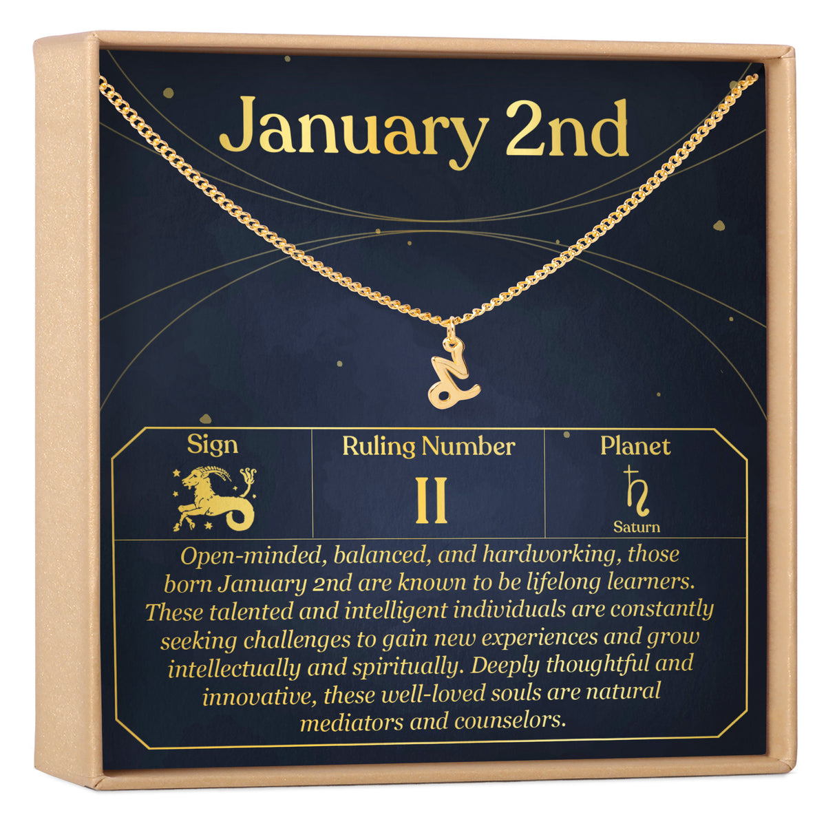 January 2nd Capricorn Necklace