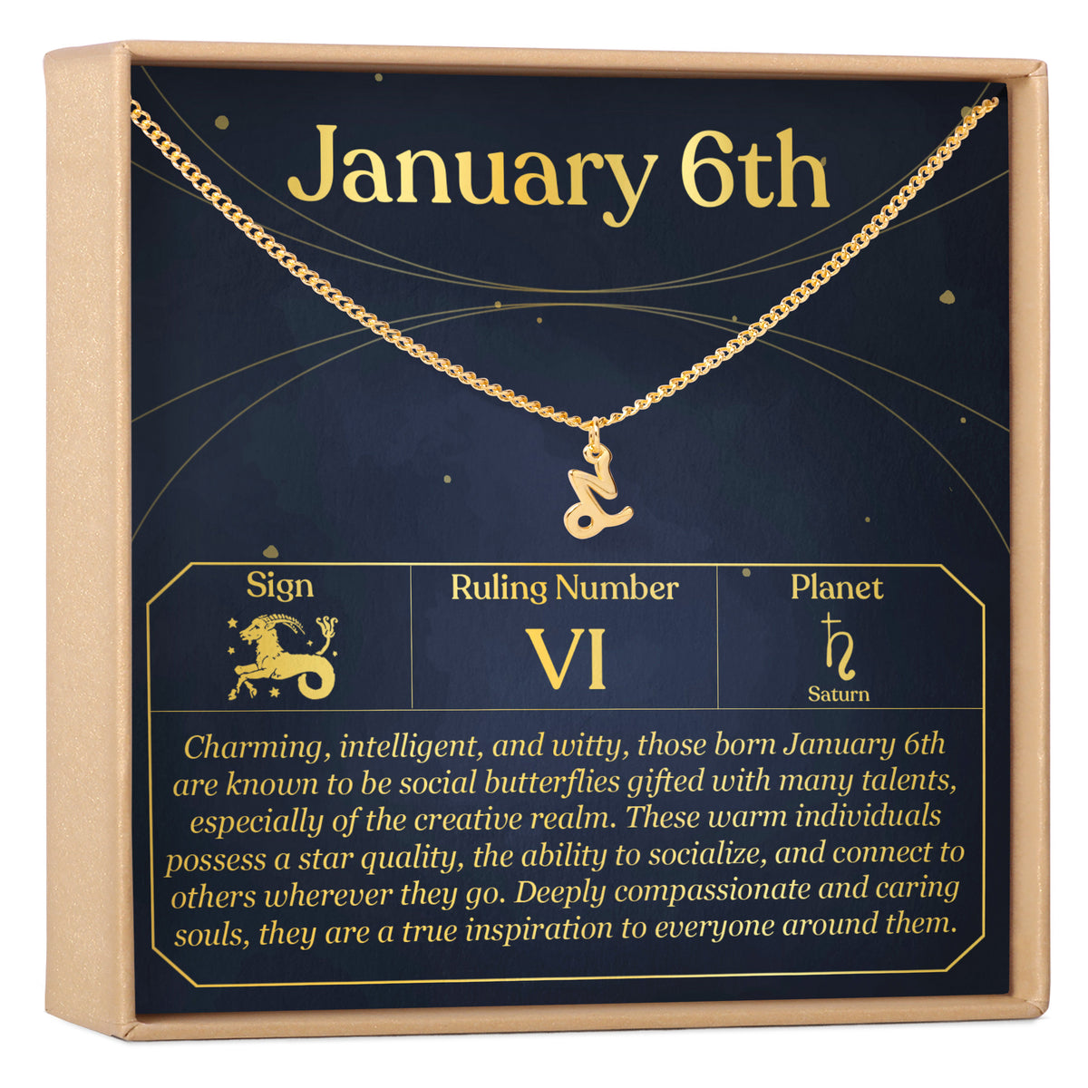 January 6th Capricorn Necklace