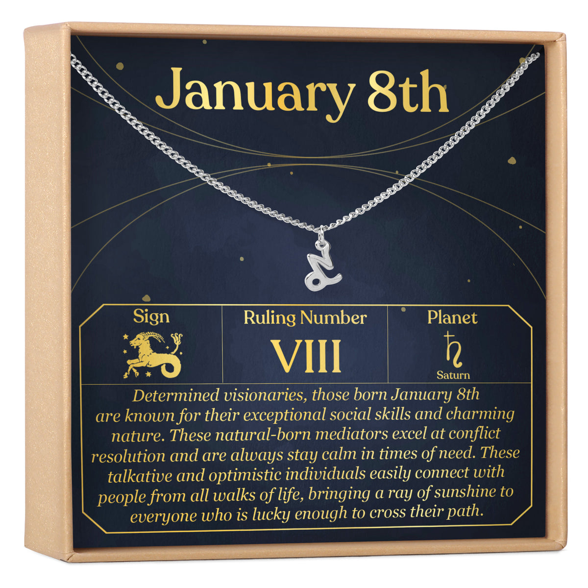 January 8th Capricorn Necklace