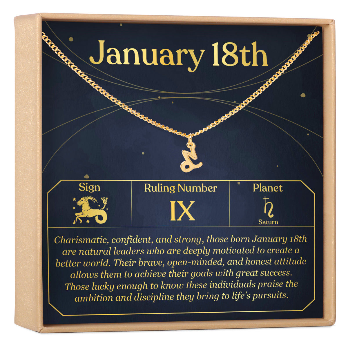January 18th Capricorn Necklace