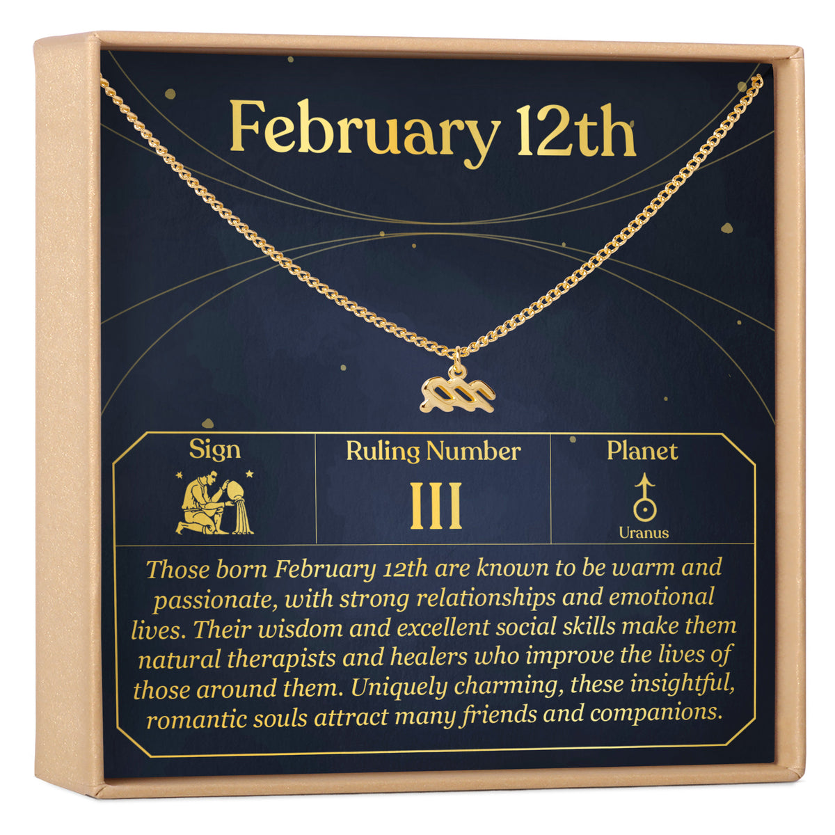 February 12th Aquarius Necklace