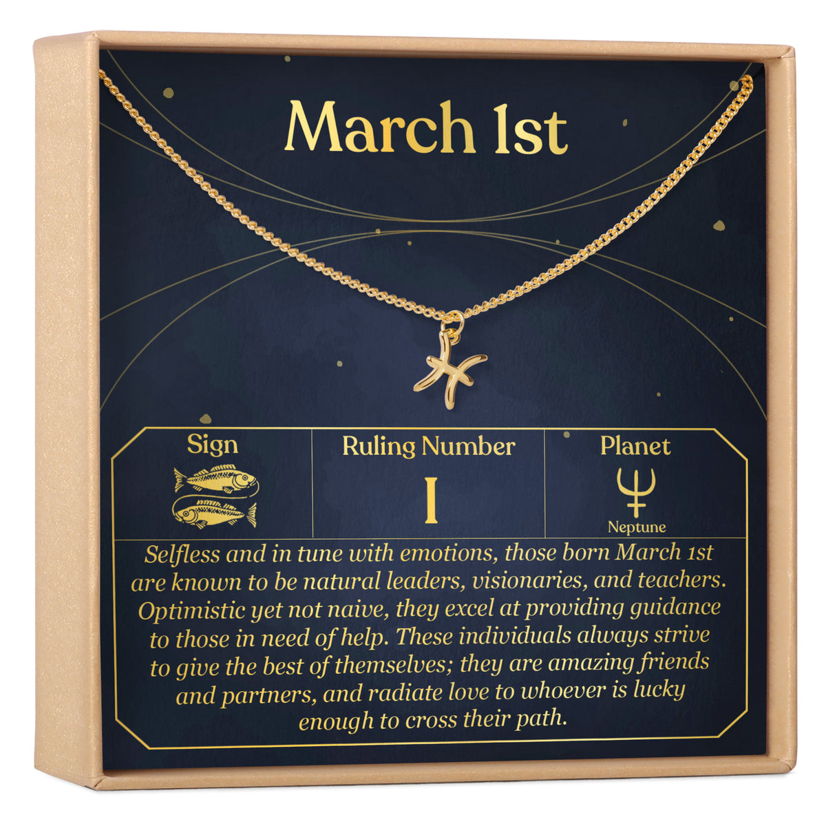 March 1st Pisces Necklace