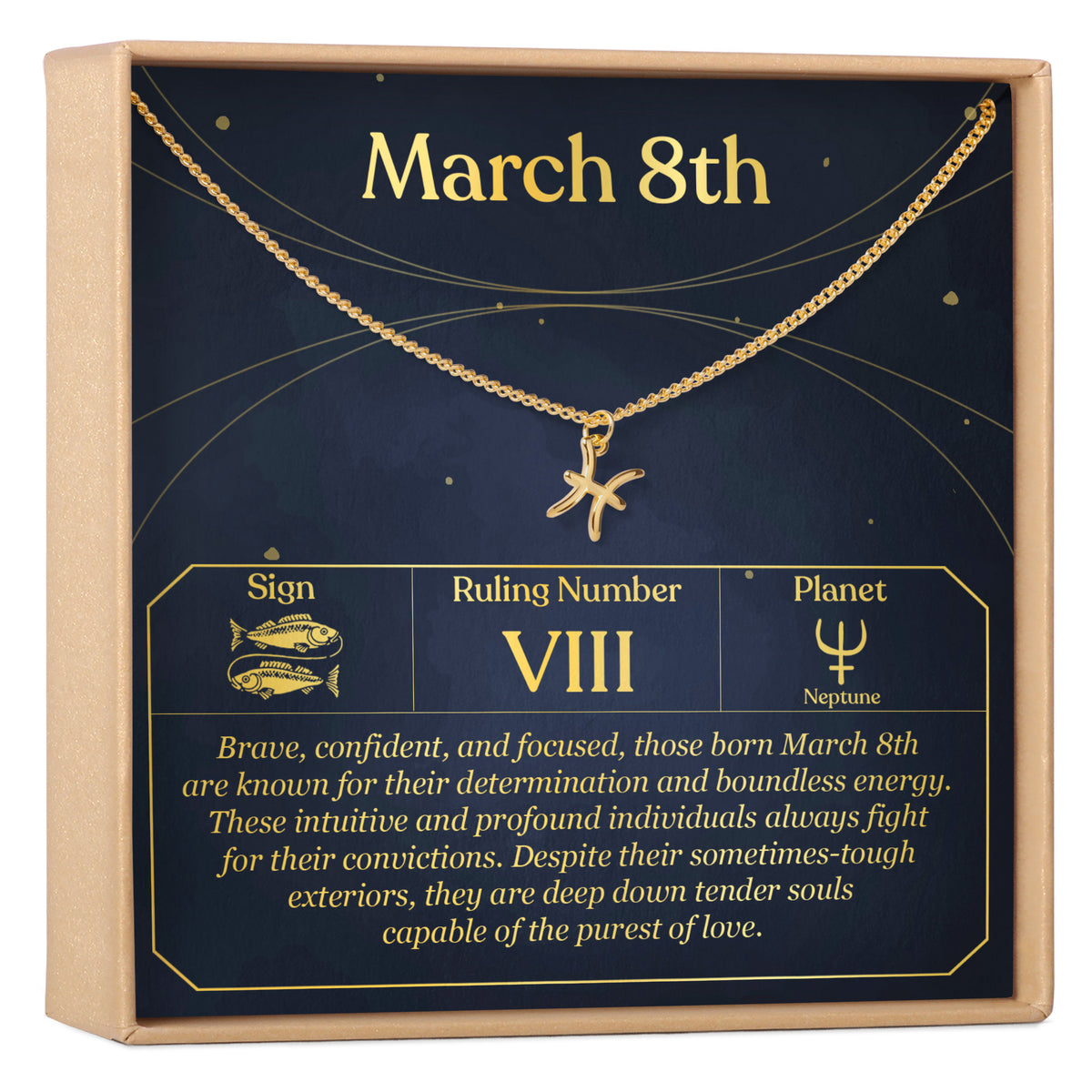 March 8th Pisces Necklace