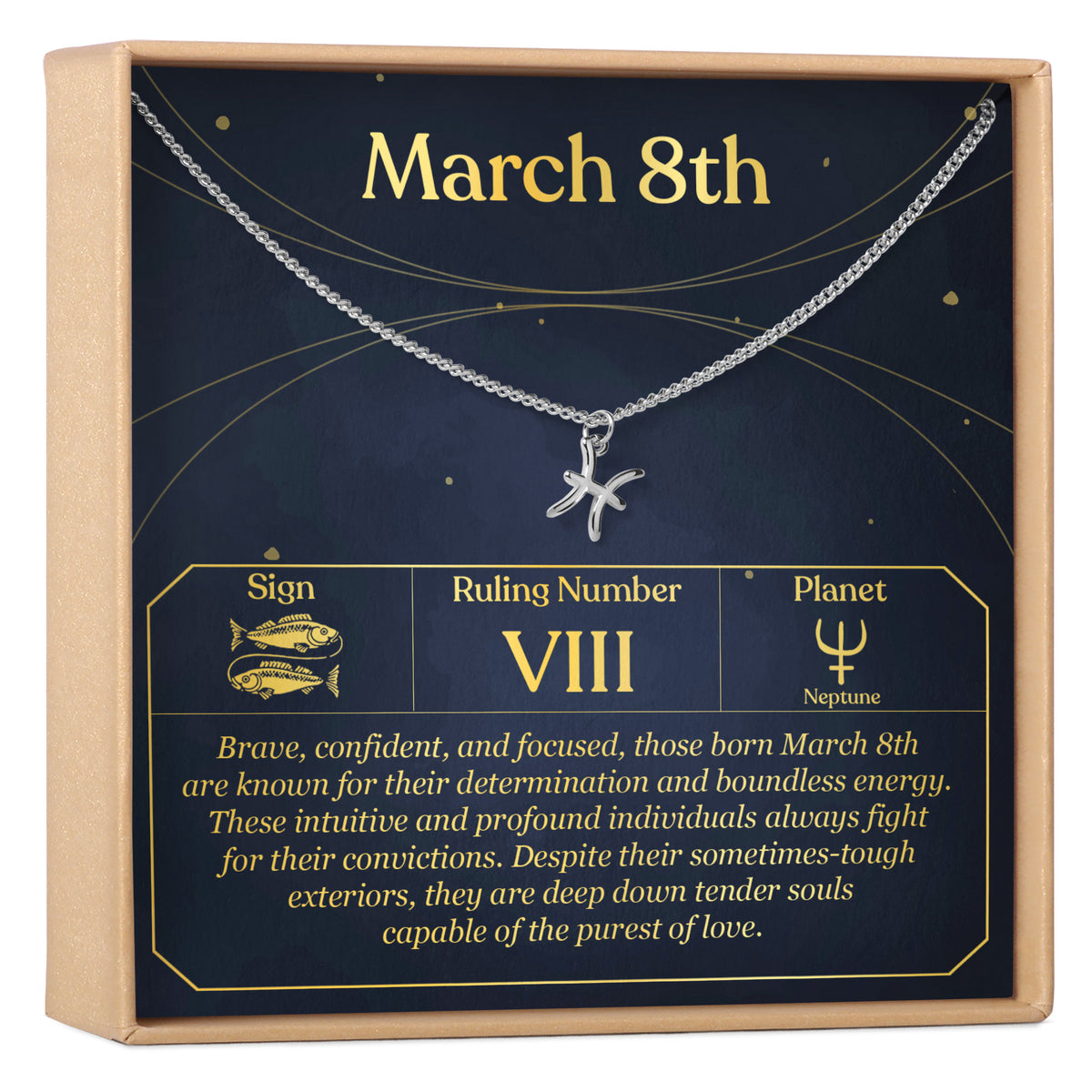 March 8th Pisces Necklace