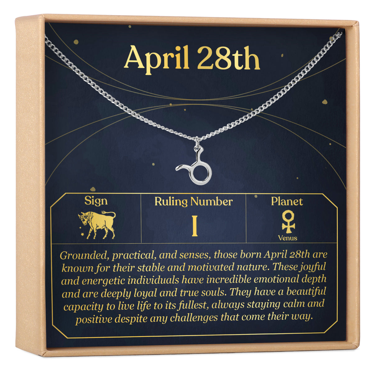 April 28th Taurus Necklace