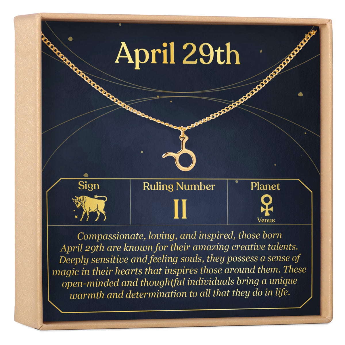 April 29th Taurus Necklace