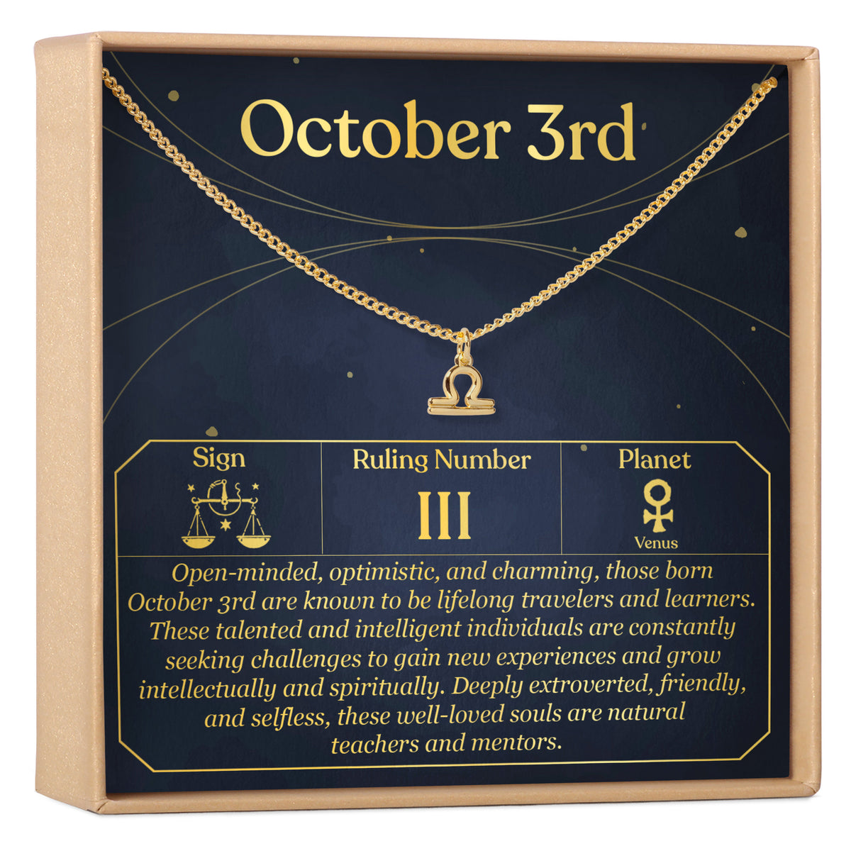 October 3rd Libra Necklace