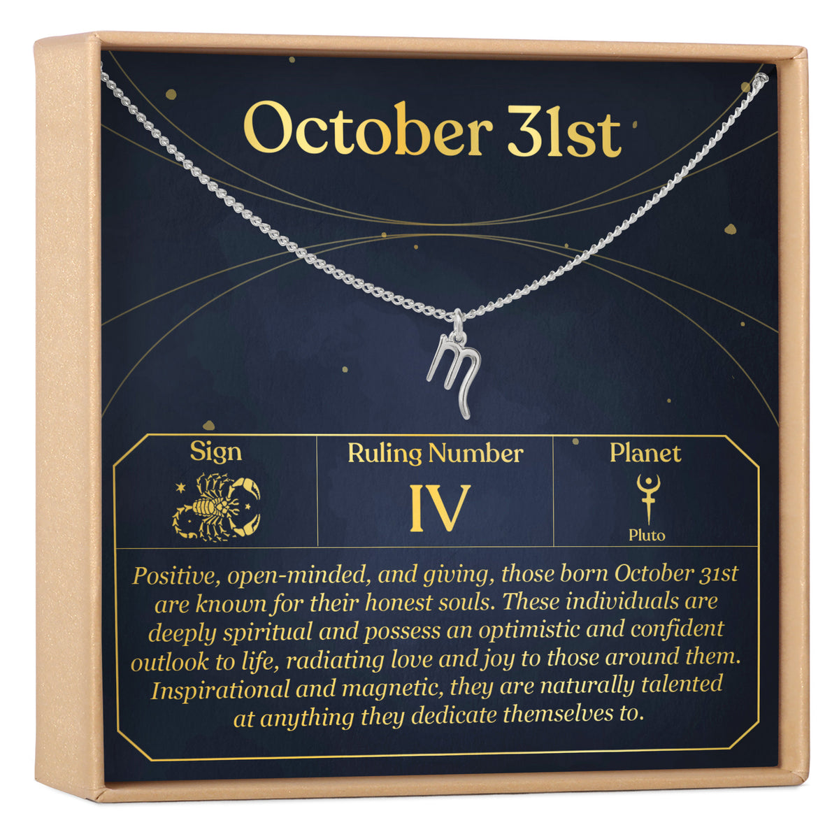 October 31st Scorpio Necklace