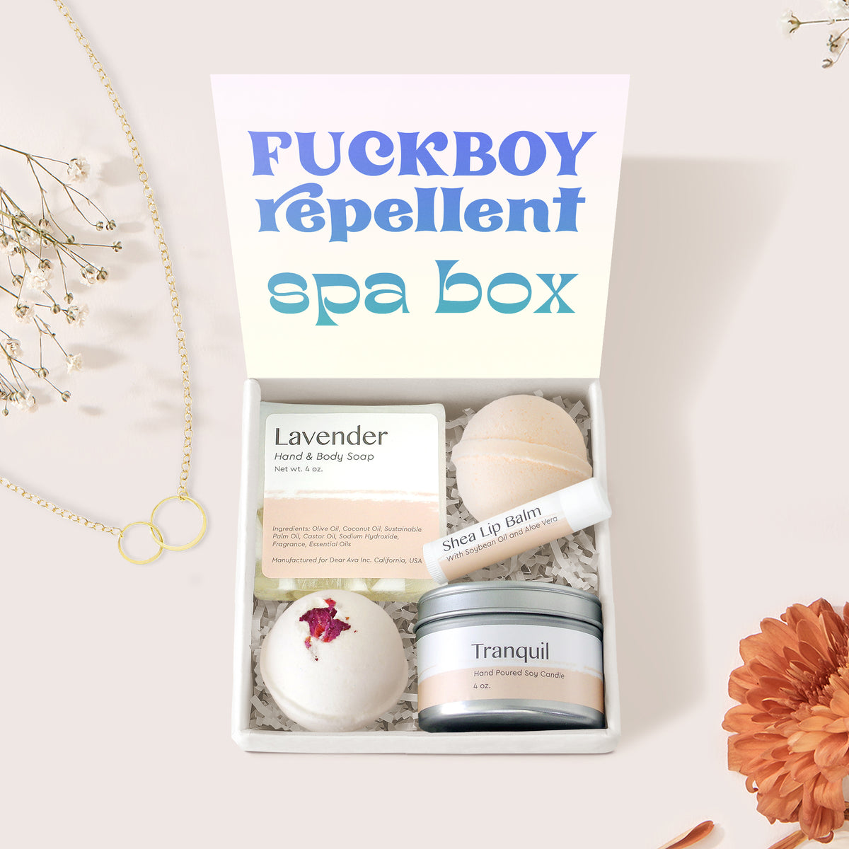 Funny Gift for Her Double Circle Necklace Gift Box Set