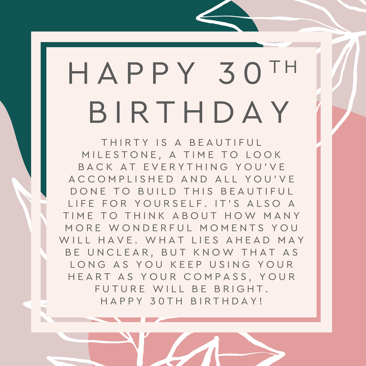 30th Birthday Compass Necklace Spa Gift Box Set