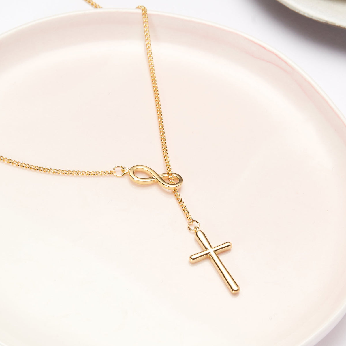 Mother &amp; Daughter Infinity Cross  Necklace