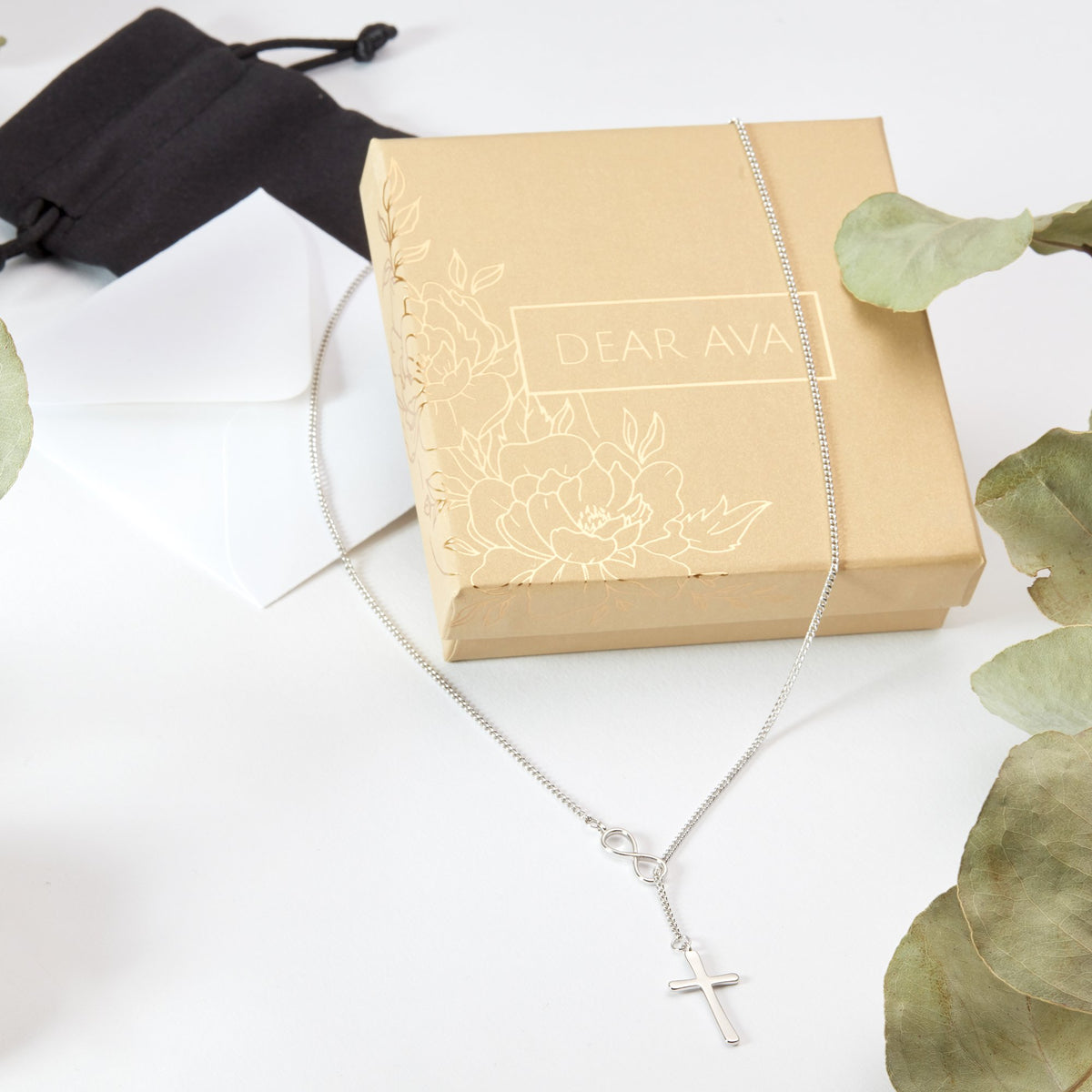 Mother and Son Infinity Cross  Necklace