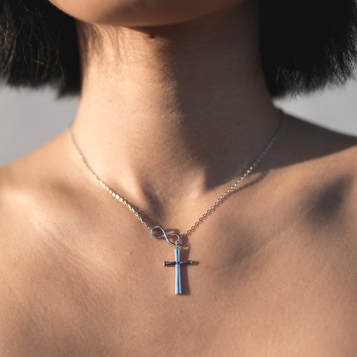 Christmas Gift for Great Grandma Infinity Cross  Necklace