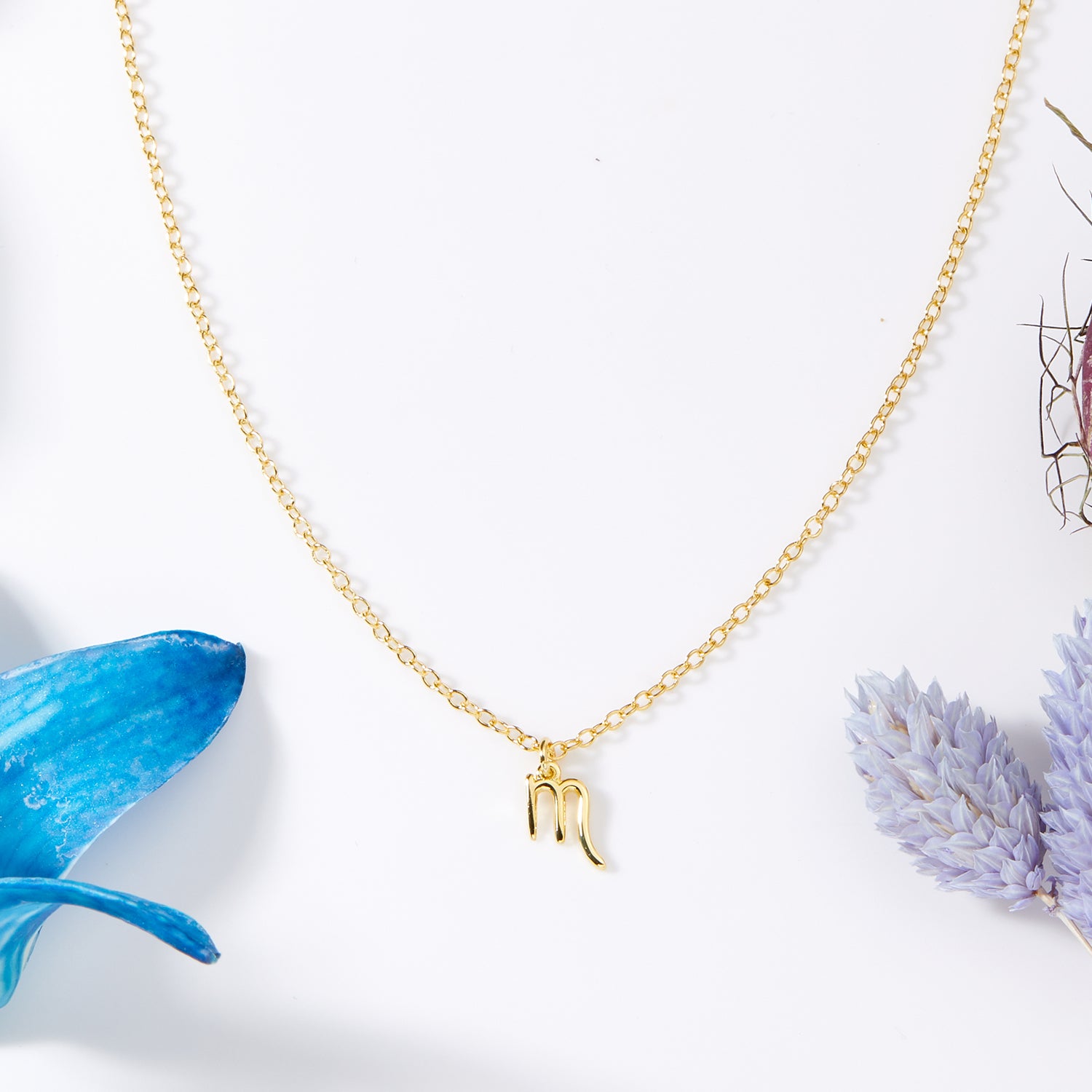 Scorpio Symbol Necklace Gold – Sunshine and Bluebirds